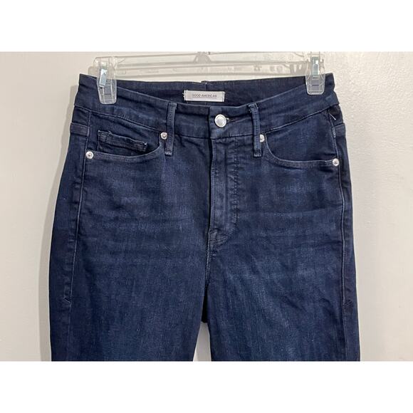 Good American Jeans Size 26 Good Legs High Rise Dark Wash Ankle Preppy - Picture 3 of 9